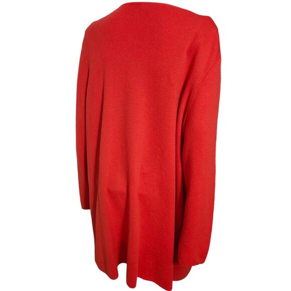 J. Crew 365 Women's Red XXL Juliette Collarless Sweater Blazer Merino Wool Blend - Picture 9 of 11